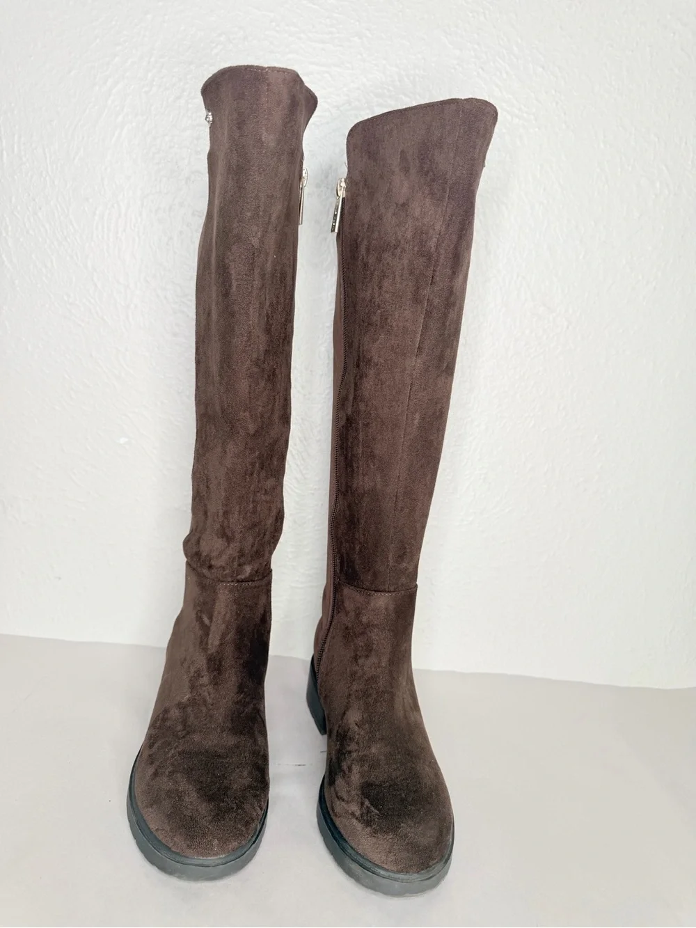 Anne Klein chocolate brown suede tall boot